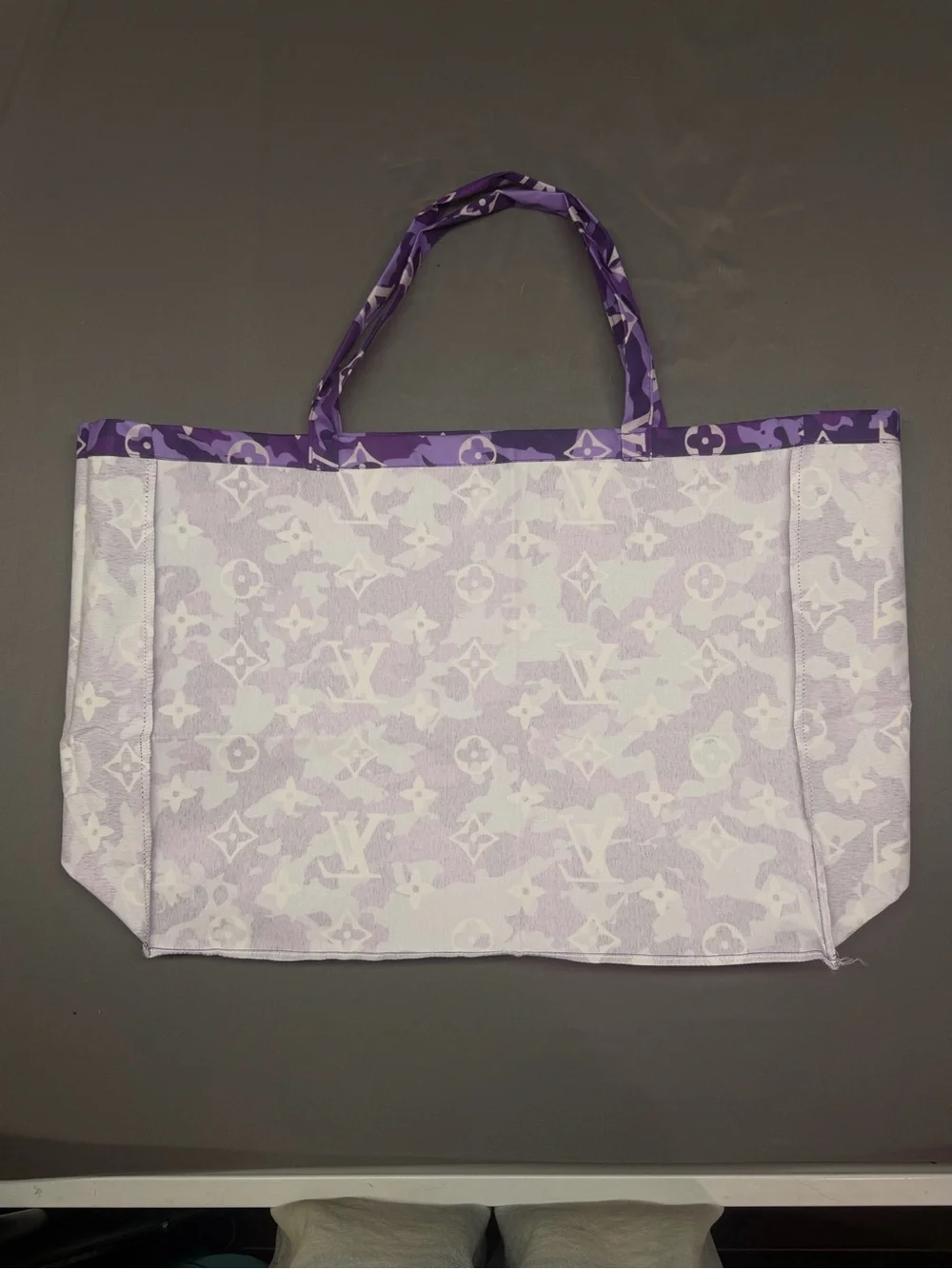 Purple Camouflage Duffel Tote with Monogram Pattern